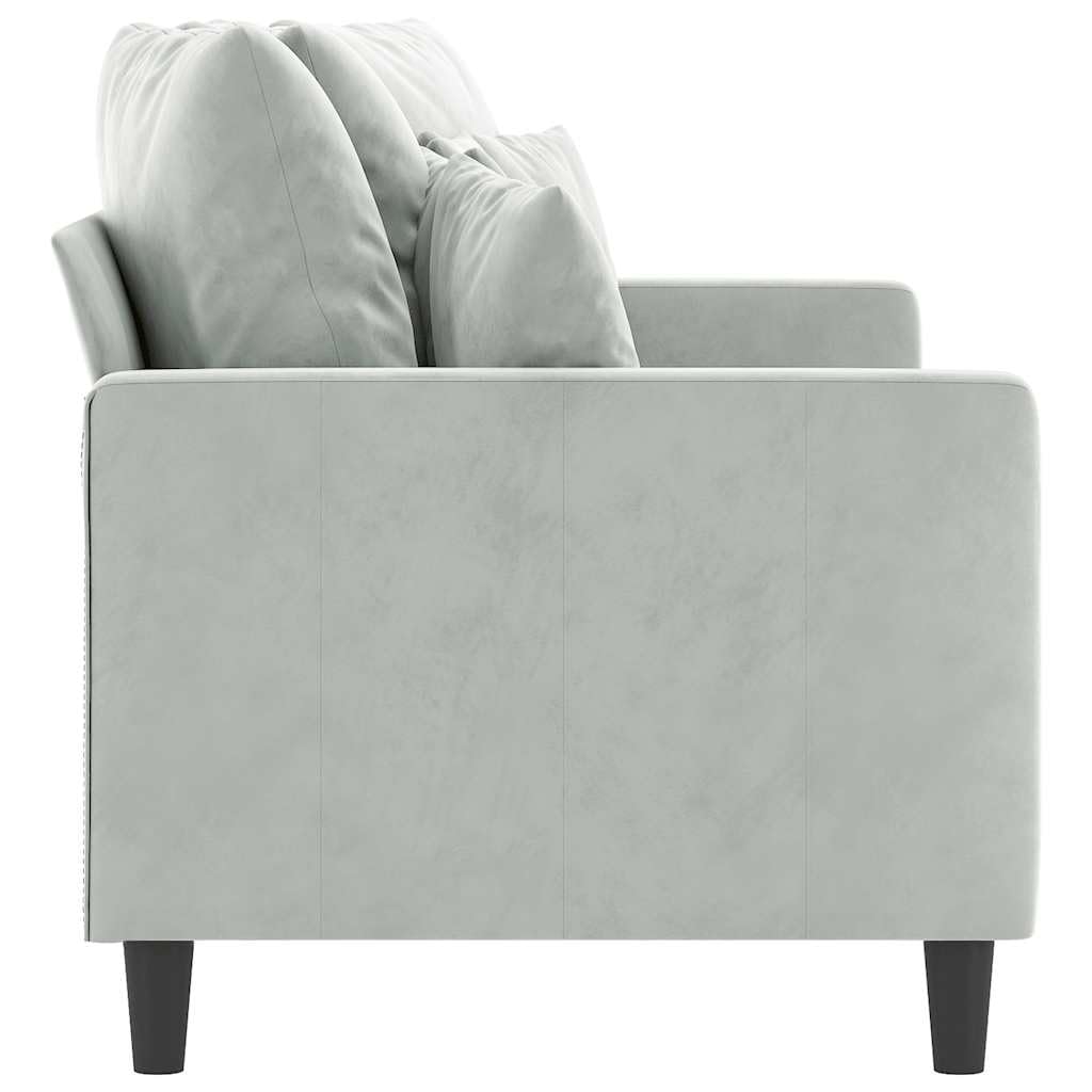 Light Gray Velvet 2-Seater Loveseat Sofa S67644