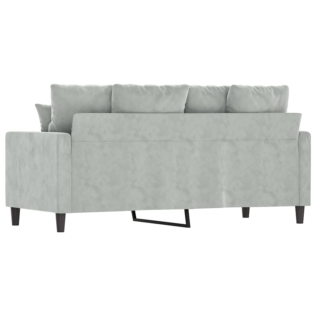 Light Gray Velvet 2-Seater Loveseat Sofa S67644