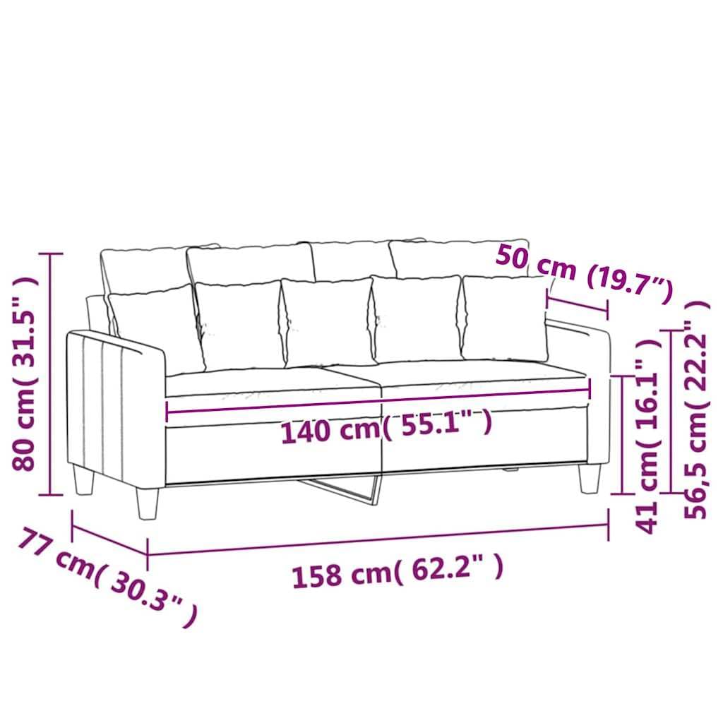 Light Gray Velvet 2-Seater Loveseat Sofa S67644