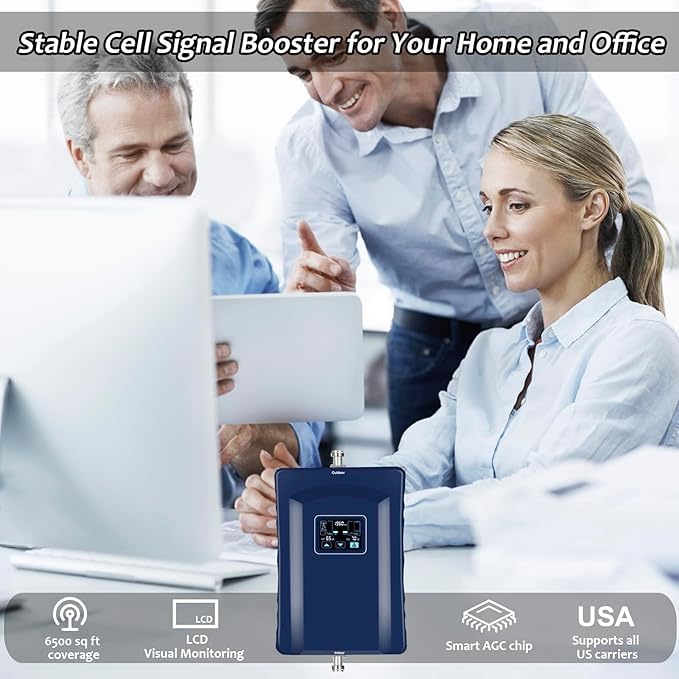 Cell Phone Signal Booster Up to 8000 Sq.Ft 5G 4G LTE Blue V88782