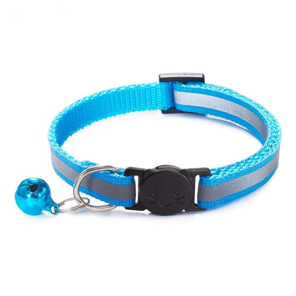 6 Pack Reflective Nylon Cat Collar with Bell Z624