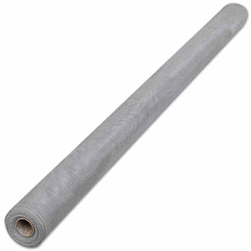 Aluminum Mesh Screen 39.4x196.9 Inch Silver V737