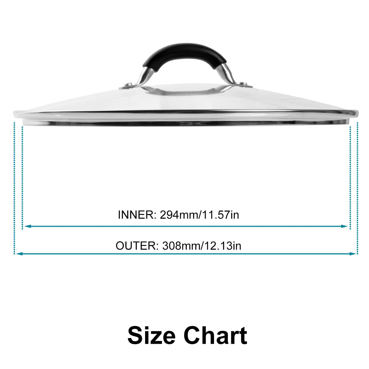 12 Inch Tempered Glass Lid R795