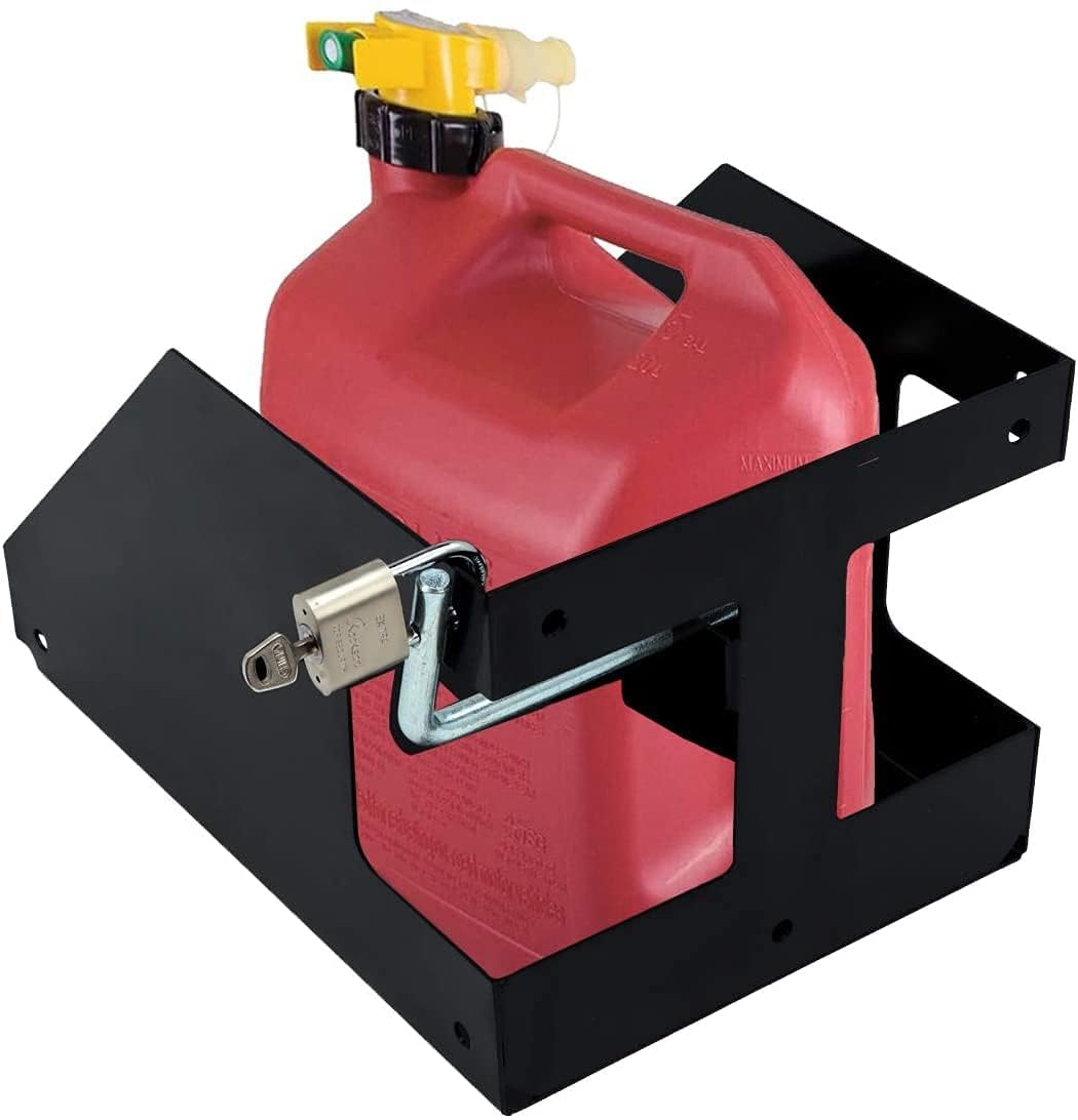 5 Gallon Fuel Gas Can Rack Holder with Lock Y39417