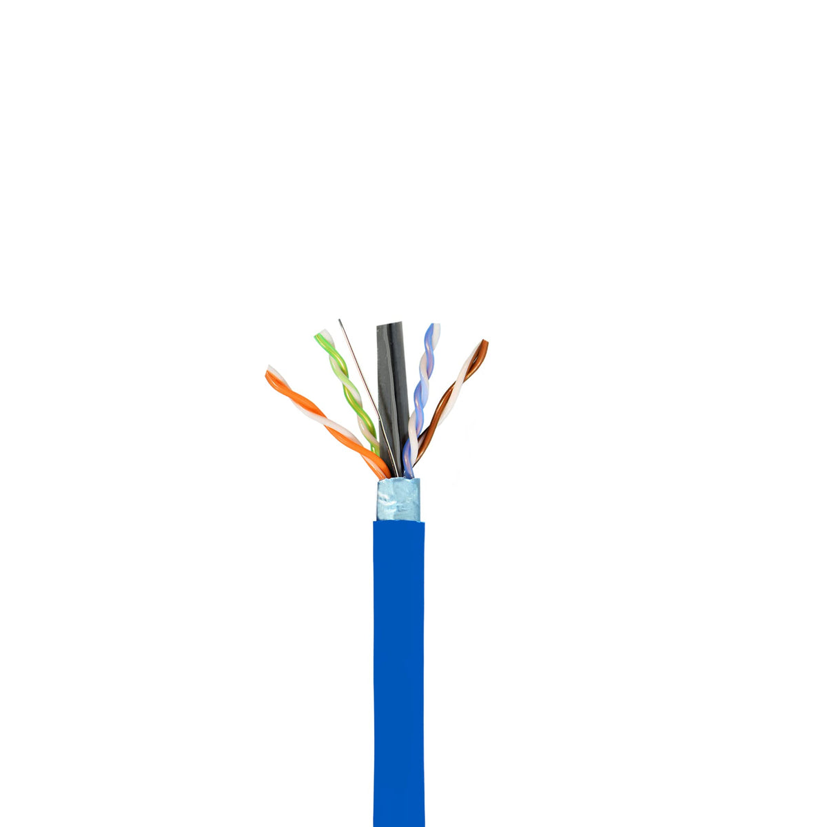 Cat6 Shielded Plenum 1000ft Solid Pure Copper Ethernet Cable Blue Q6749