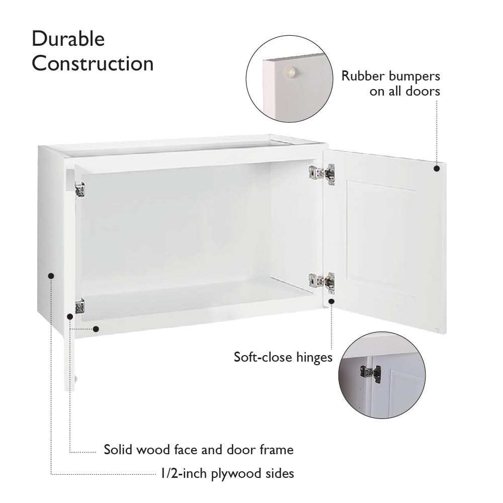 White Shaker Style Bridge Cabinet P48405