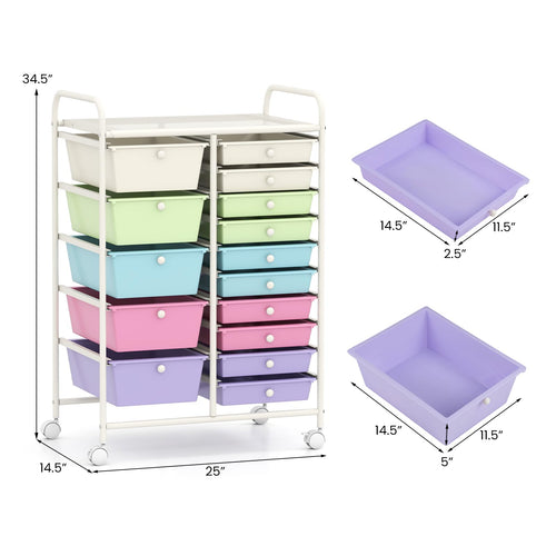 15 Drawer Rolling Storage Cart R39877