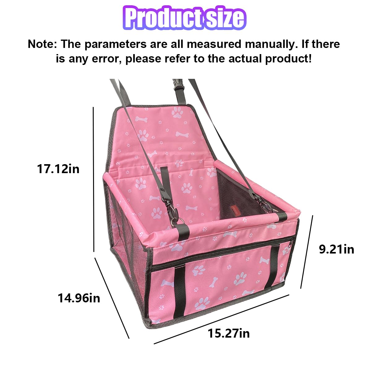 Pink Waterproof Oxford Pet Car Seat O7801