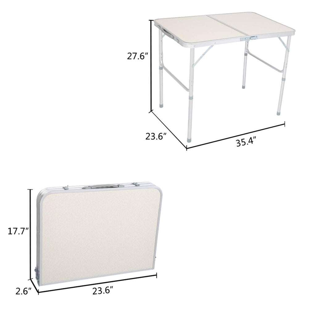 Folding Picnic Table 3FT Portable Camping Table White T203744