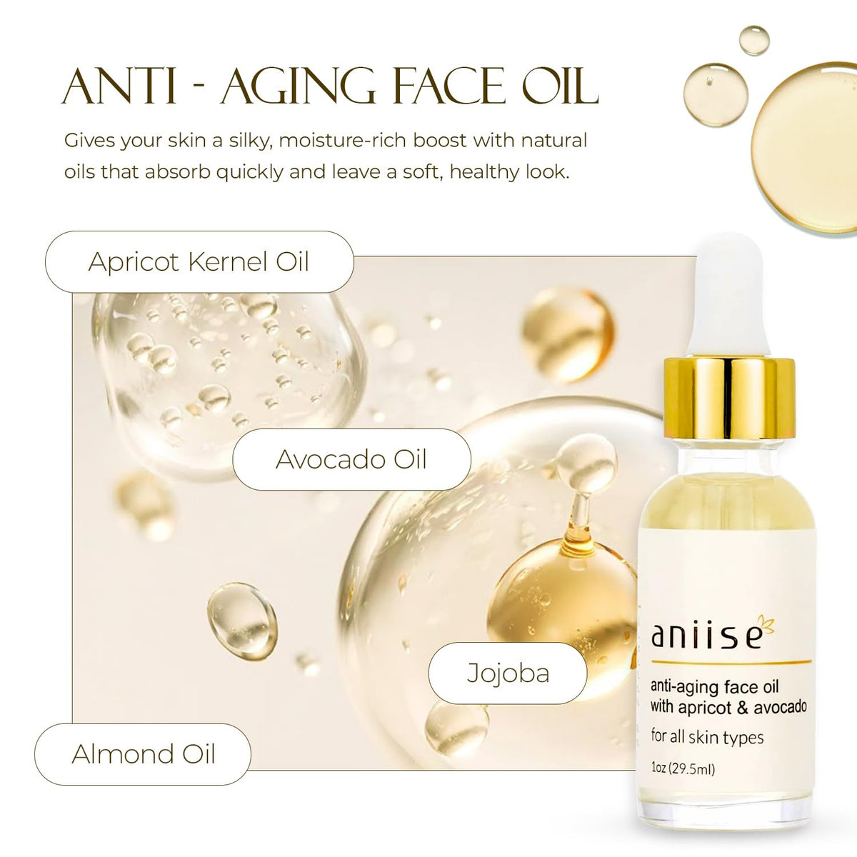 Moisturizing Face Oil with Apricot and Avocado 1 oz K7588