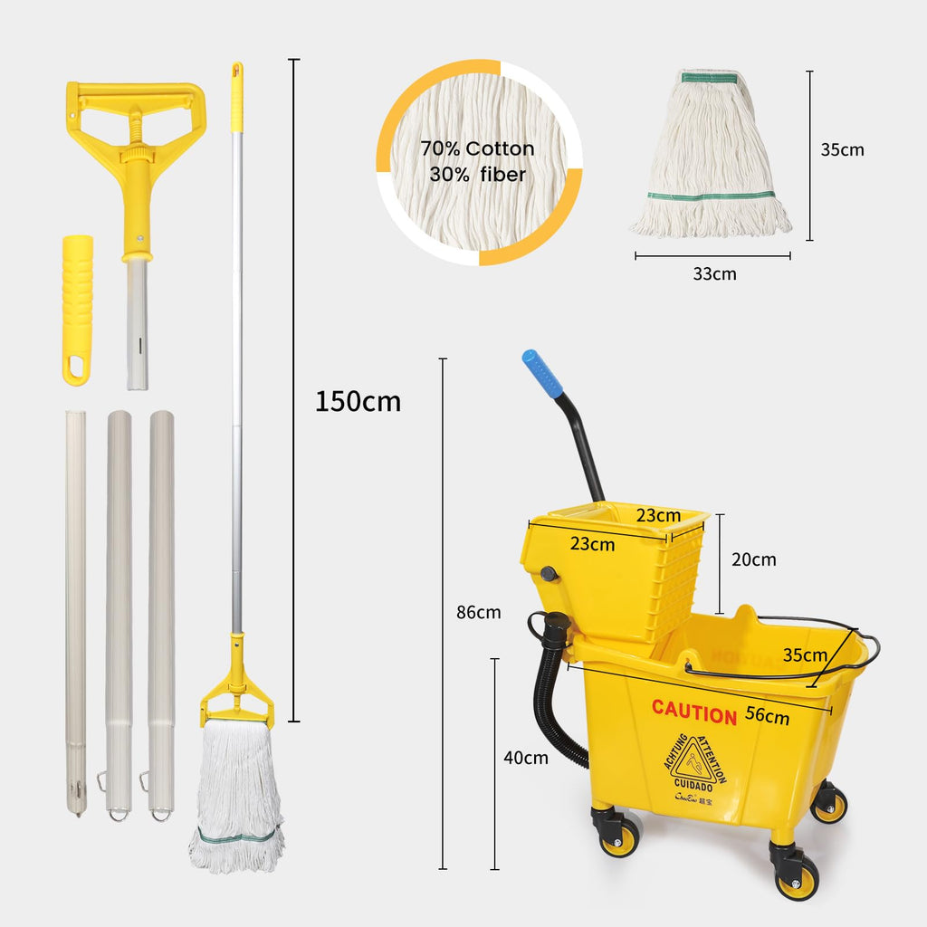 35Qt Mop Bucket with Wringer and Drain Hose H131893