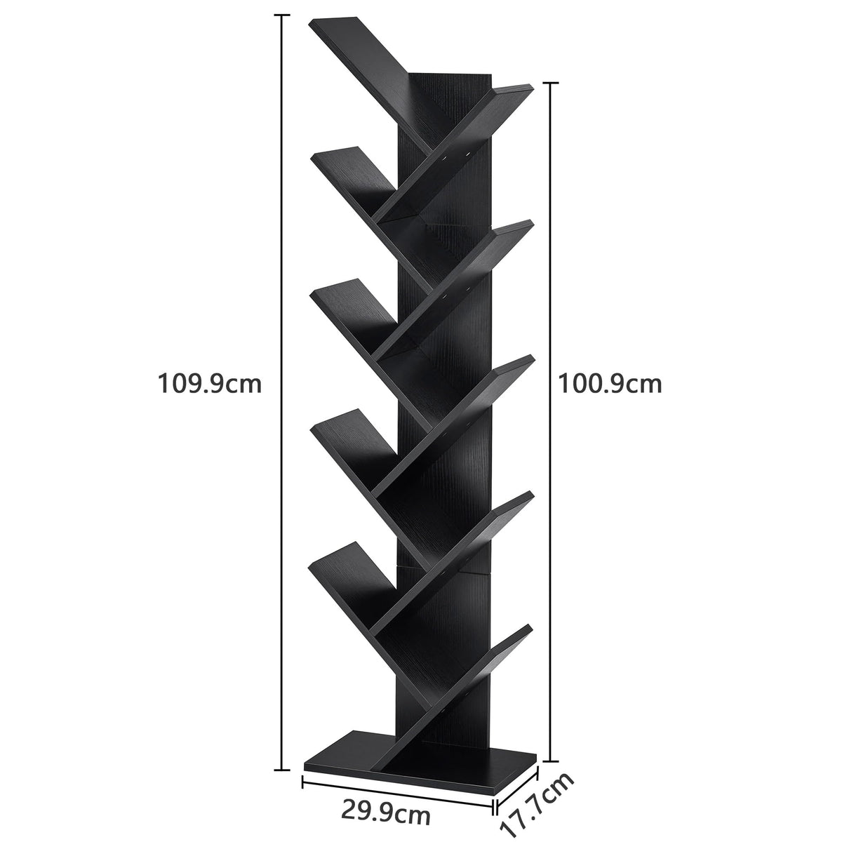 10 Tier Black Tree Bookshelf K717