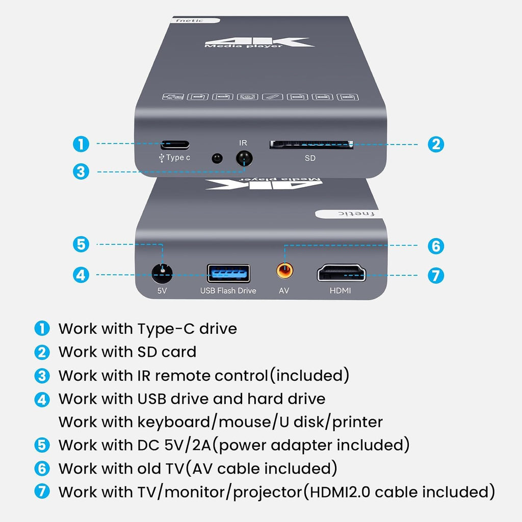 4K 60Hz H.265 Ultra HD Digital Media Player & HDD Enclosure 2 in 1 K531