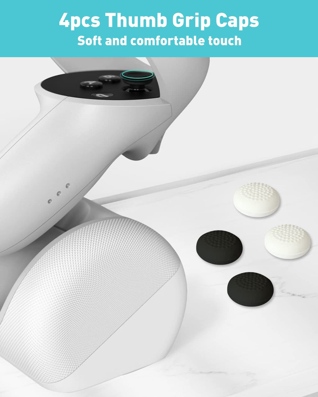 Joystick Replacement Kit for Controller, Include 2 Joysticks, T5 Screwdriver, Tweezer, Pry Tool, 4 Thumbstick Grips Q203