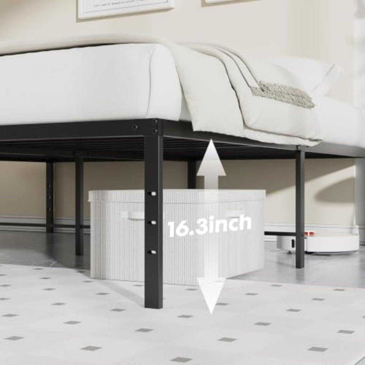 Queen 18 Inch Metal Platform Bed Frame K593