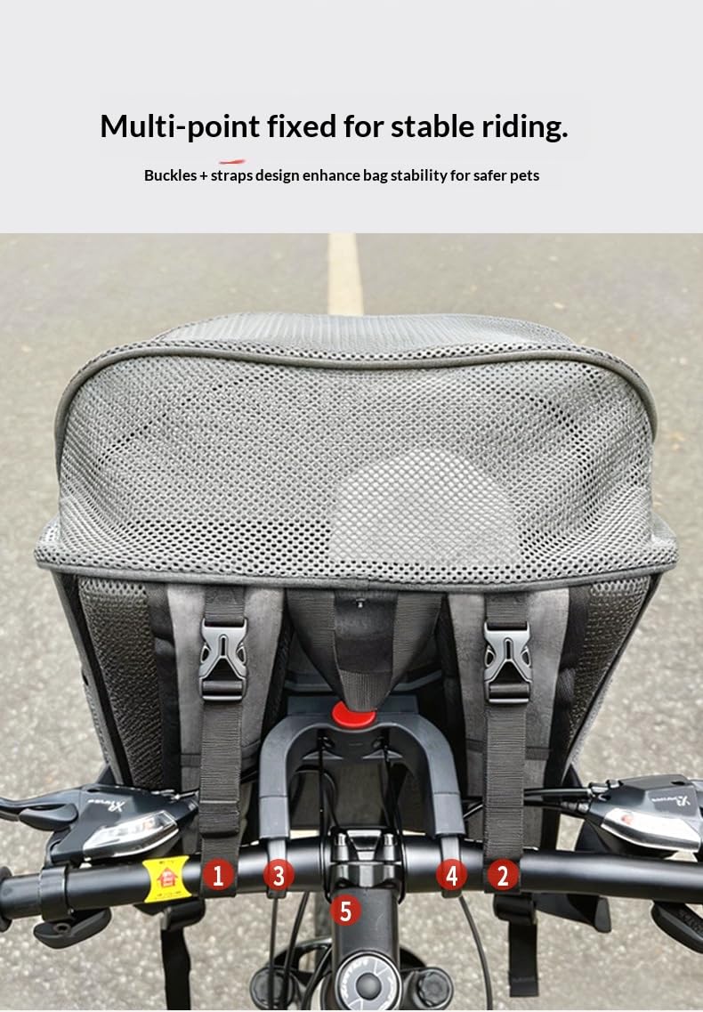 Expandable Soft-Sided Pet Bike Basket with Breathable Mesh S83767
