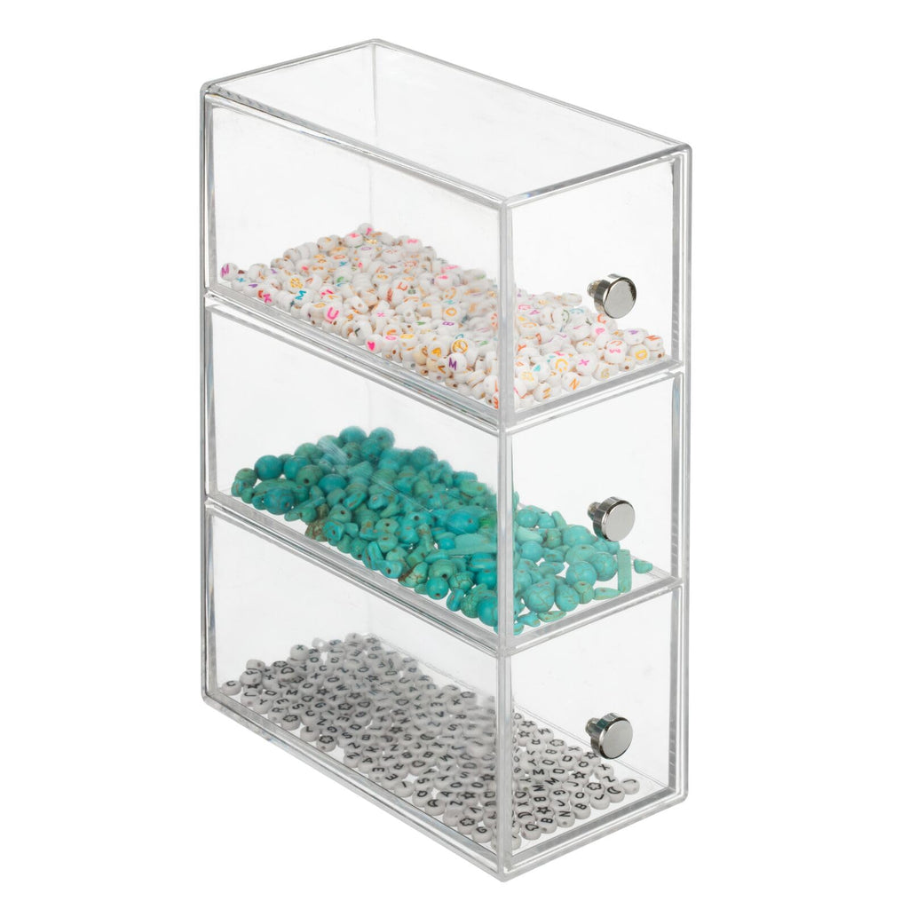 Clear 3 Drawer Plastic Stackable Desktop Organizer, 2 Pack M966274