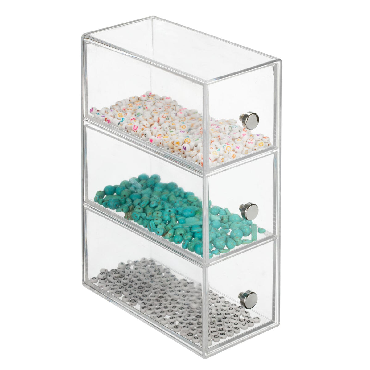 Clear 3 Drawer Plastic Stackable Desktop Organizer, 2 Pack M966274