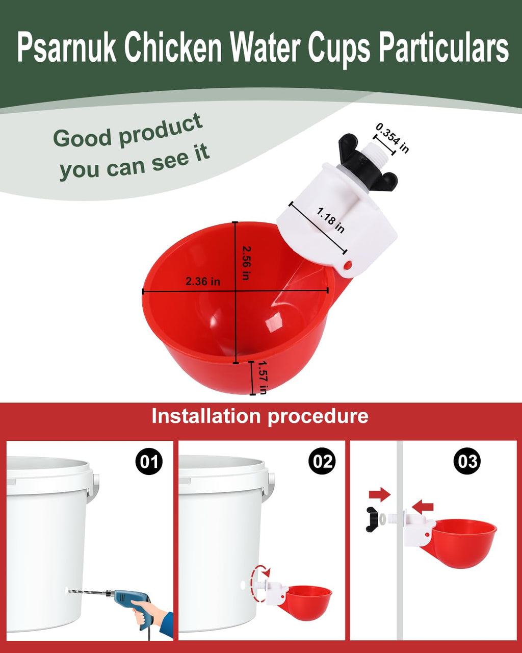 Automatic Chicken Waterer Kit with 4 Cups H7963