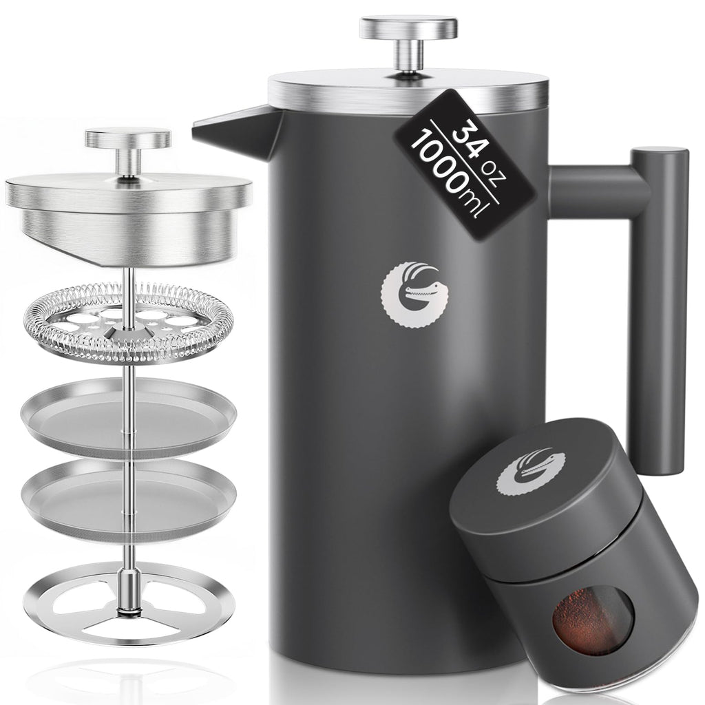 Gray 34 oz French Press Coffee Maker W325245