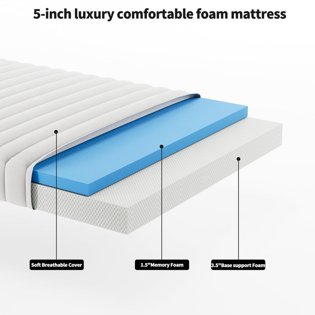 Queen Size Folding Bed with Memory Mattress N7774