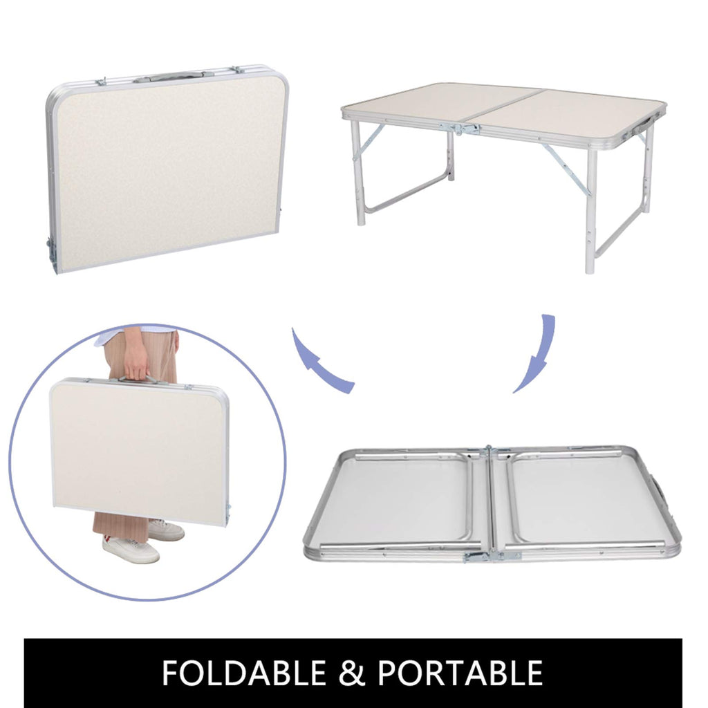 Folding Picnic Table 3FT Portable Camping Table White T203744