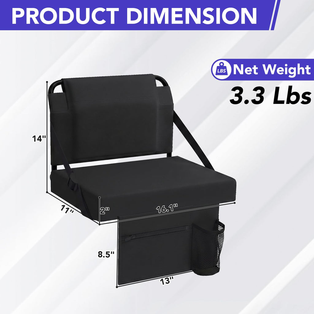 Adjustable Bleacher Chair with Back Support and Cup Holder N652484