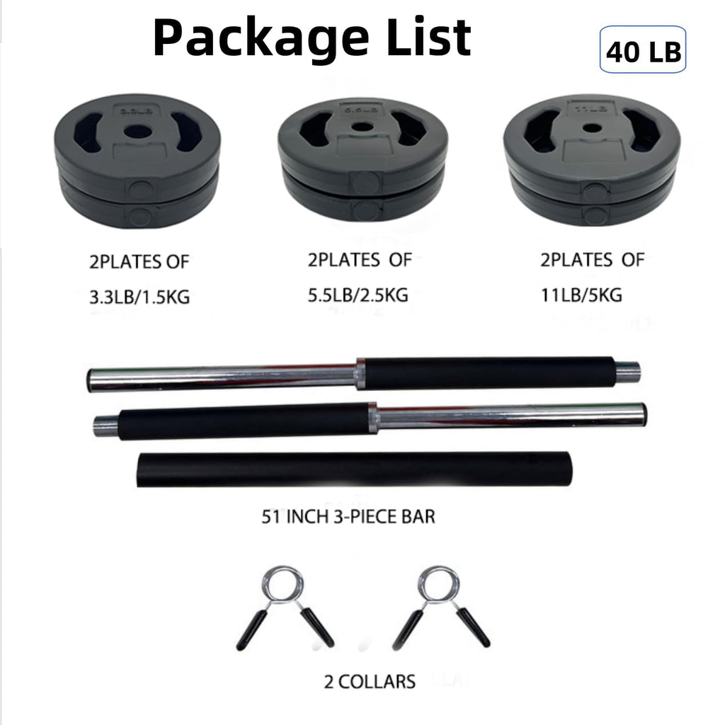 40 LB Adjustable Barbell Weight Set F559103