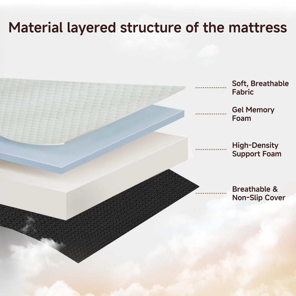 King Tri-Fold Memory Foam Mattress with Washable Cover S790