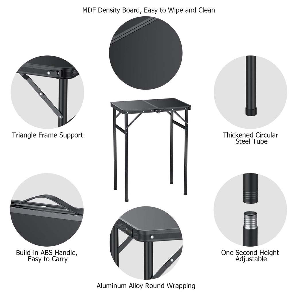 Folding Camping Table 3 Adjustable Height T192436