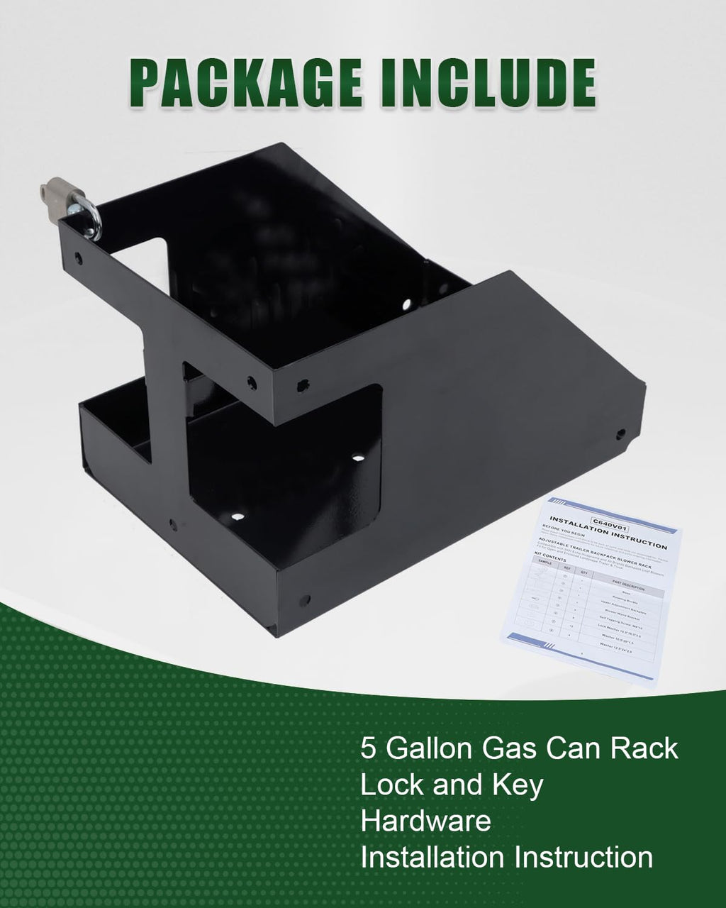 5 Gallon Fuel Gas Can Rack Holder with Lock Y39417