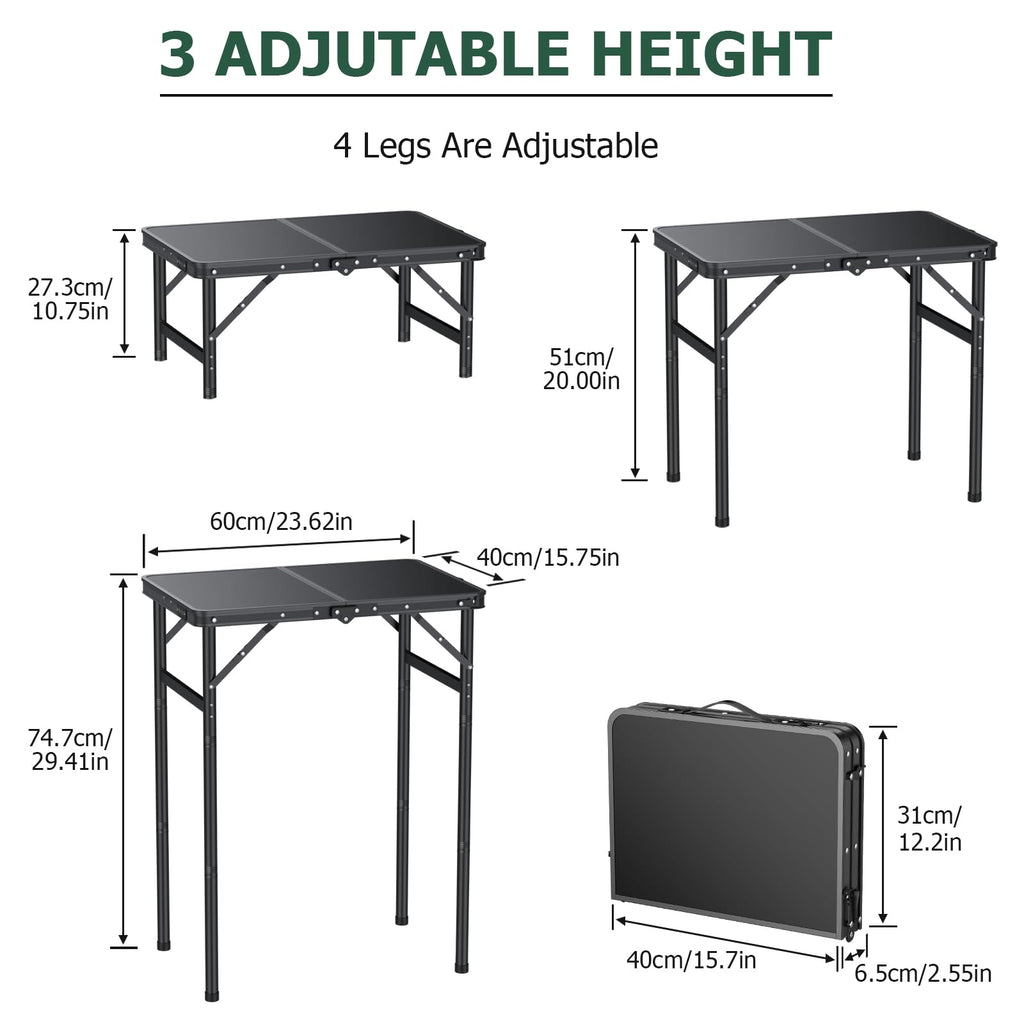 Folding Camping Table 3 Adjustable Height T192436