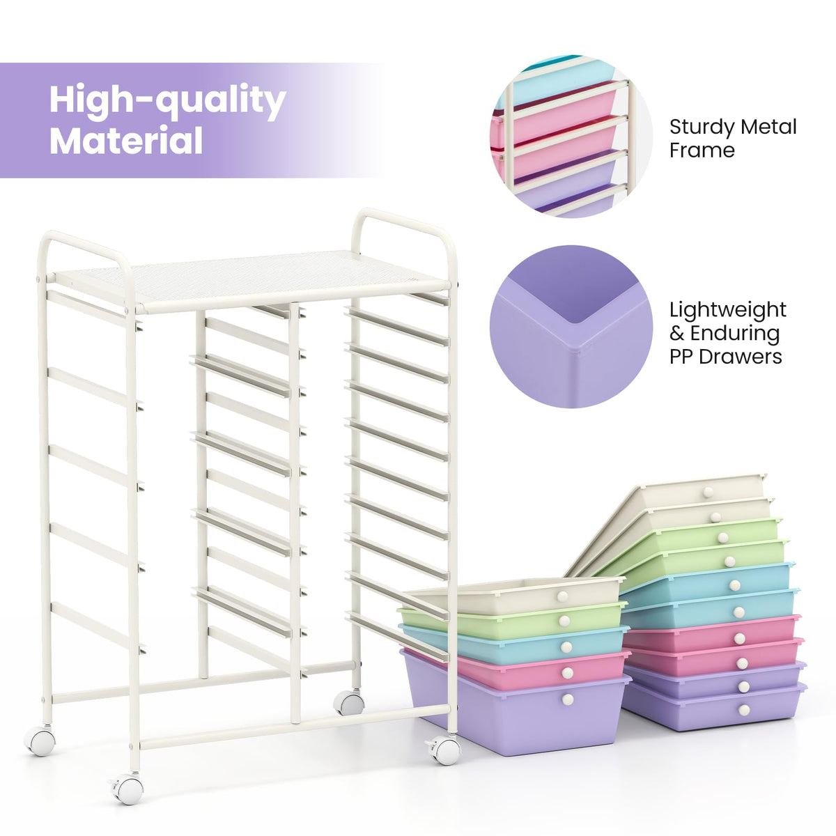 15 Drawer Rolling Storage Cart R39877
