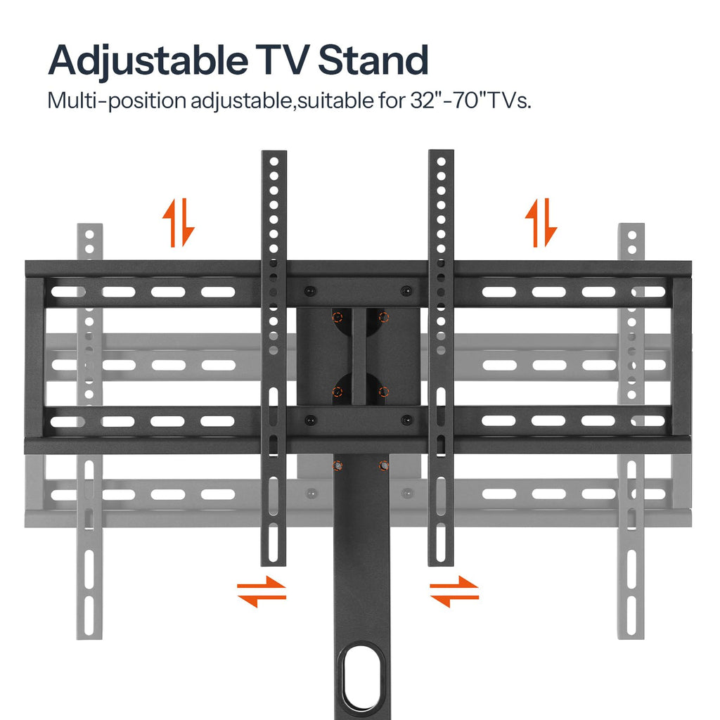 Rustic Brown 3-Tier TV Stand with Swivel Mount and Power Outlet I2936