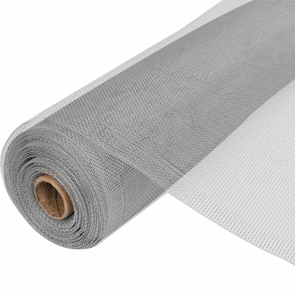Aluminum Mesh Screen 39.4x196.9 Inch Silver V737