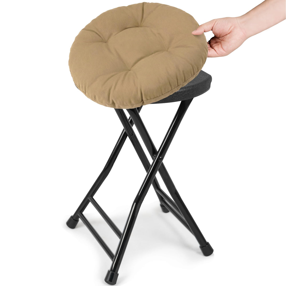 Folding Stool with 2 Pack Seat Cushion B4590
