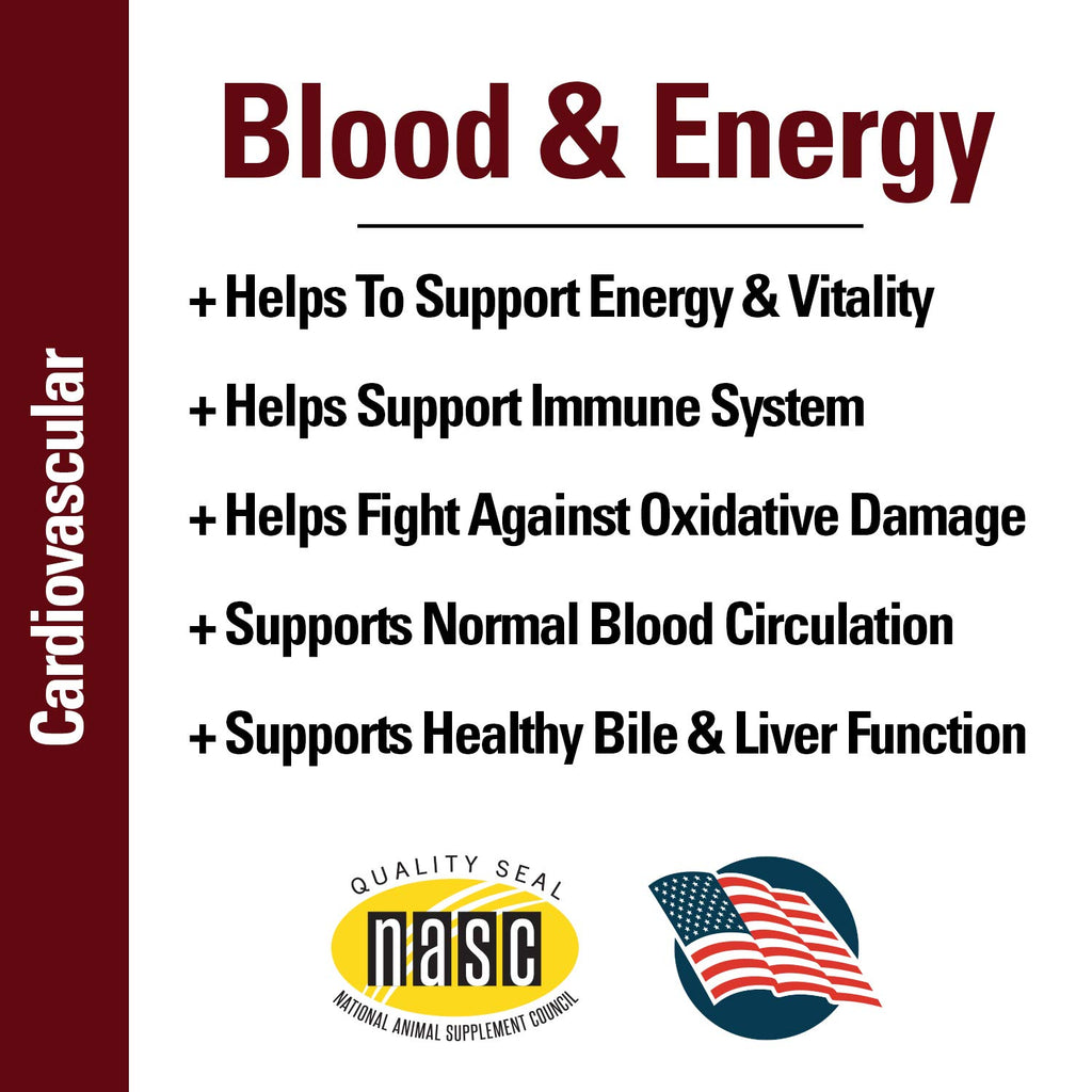 Blood & Energy Support Supplement for Dogs 120 Tablets Q503