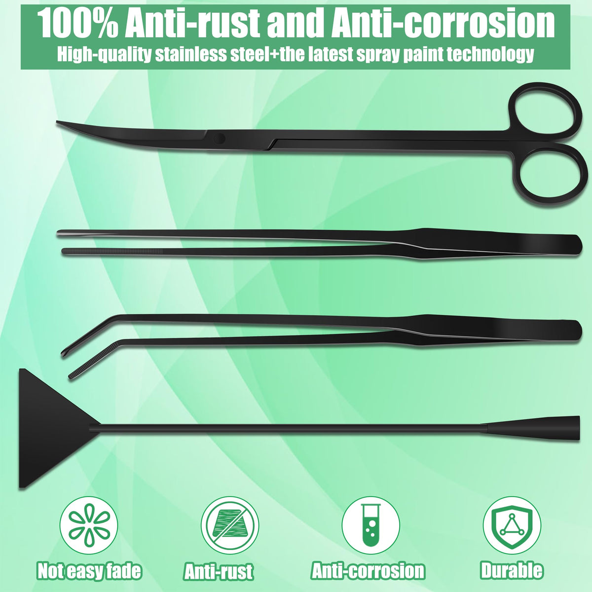 4 in 1 Stainless Steel Aquarium Aquascape Tools Kit N854276
