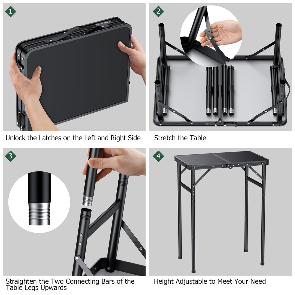 Folding Camping Table 3 Adjustable Height T192436