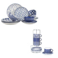 Ceramic Dinnerware Sets 12 Piece Cappuccino Cups with Saucers and Metal Stand W74372