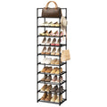 Black 10 Tiers Narrow Shoe Rack F7923