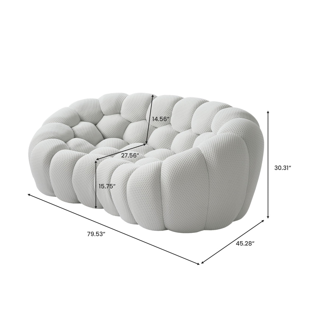 Light Gray Curved Upholstered Sofa F80935