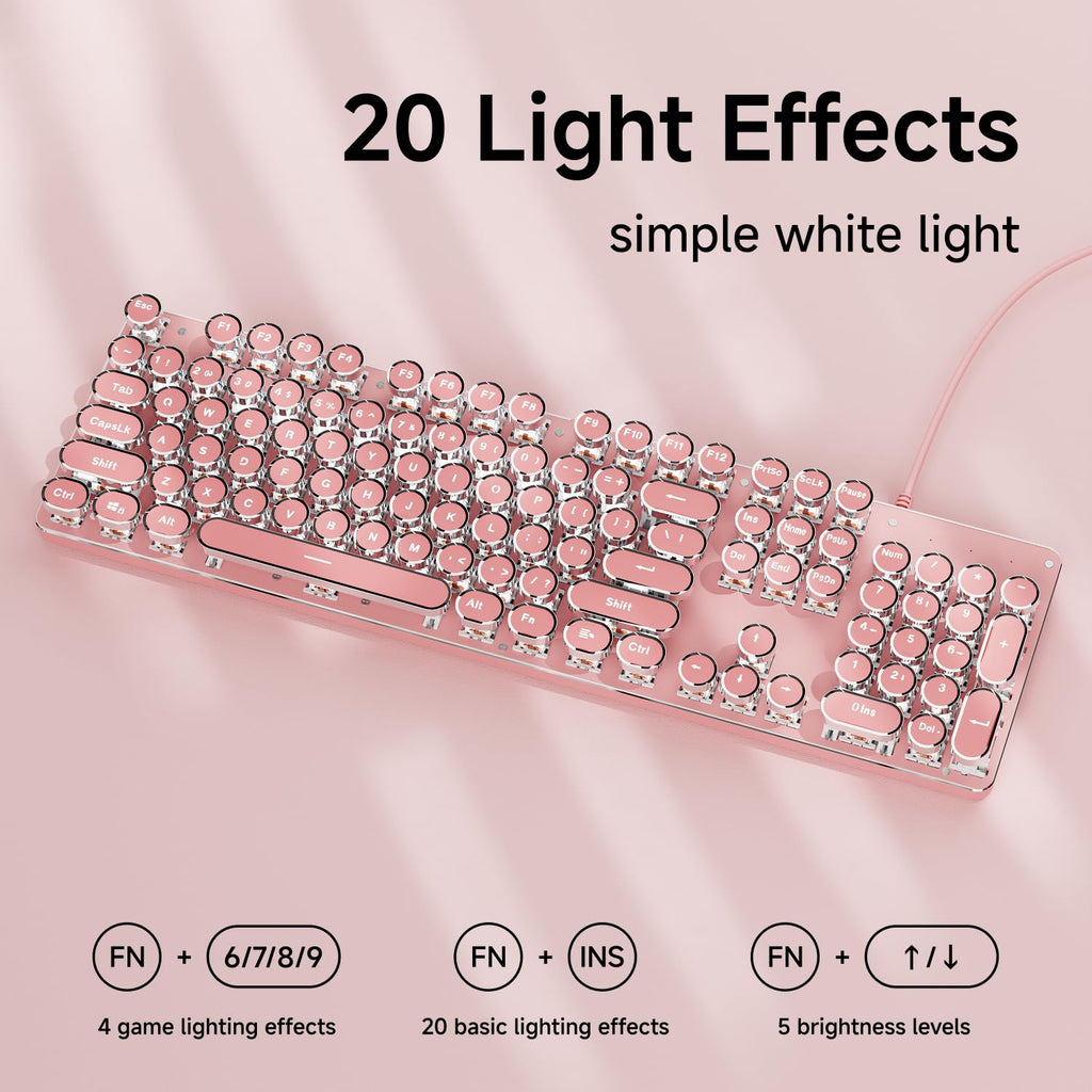 Wired Mechanical Keyboard with White Backlit F316