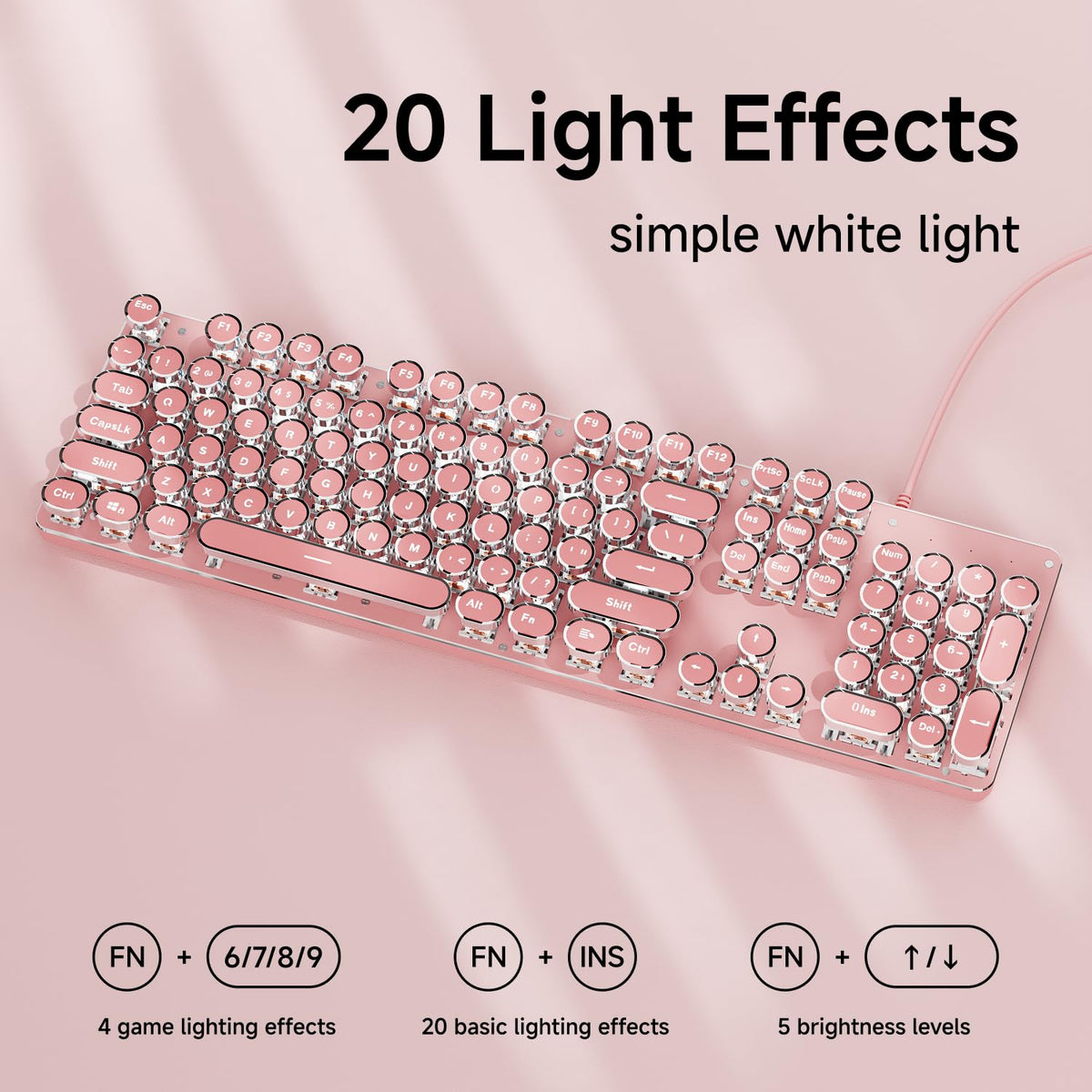 Wired Mechanical Keyboard with White Backlit F316