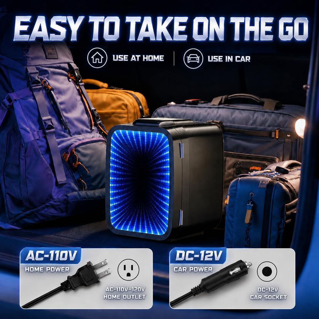 Mini Fridge with 7 Gaming Lights Modes U95548