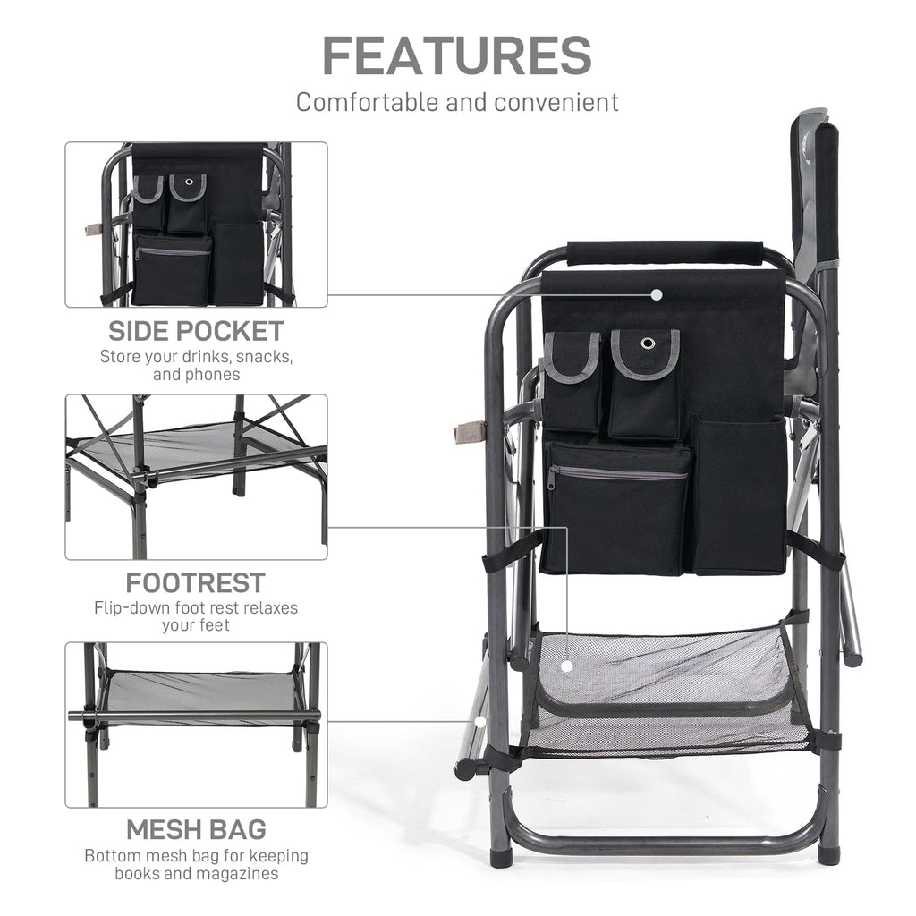 Medium Tall Directors Chair with Side Table Grey A441974