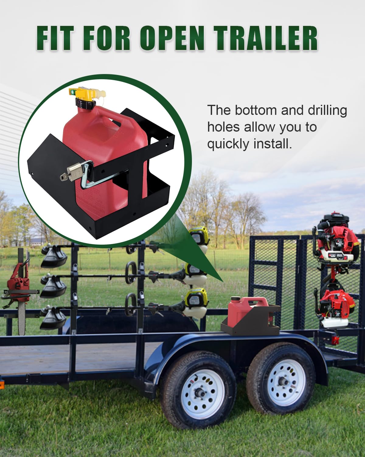 5 Gallon Fuel Gas Can Rack Holder with Lock Y39417