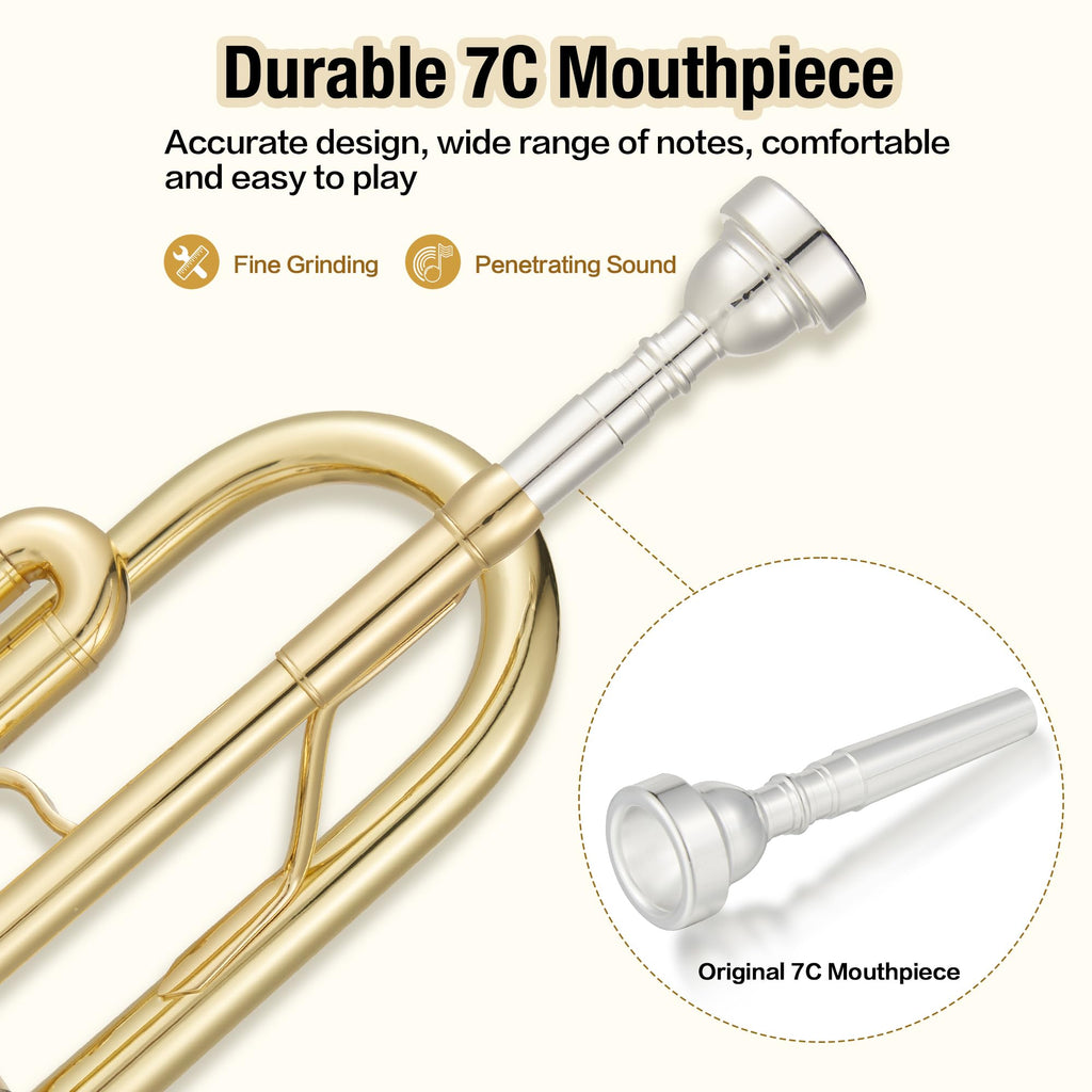 Brass Standard Trumpets with Bag, Mouthpiece, Strap, Gloves, Cleaning Cloth, Trumpet Oil V227825