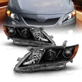 2007-2009 Toyota Camry Black Projector Headlight Assembly Pair E6810