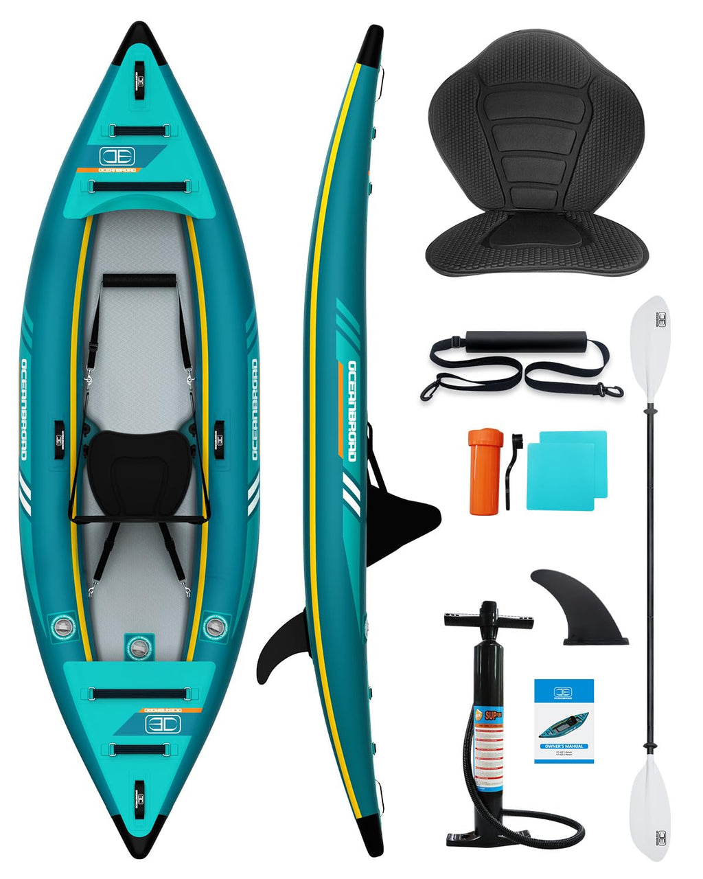 Inflatable Kayak & 90.5in Kayak Paddle N2475